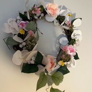 Floral Wreath with Pink and White Flowers